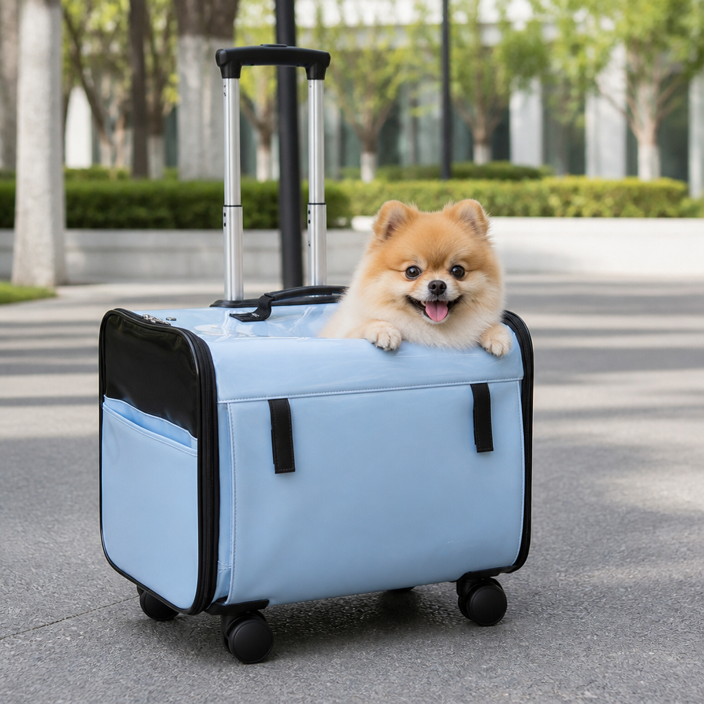 DogBedHouse Universal Wheels & Oxford Fabric Pet Stroller (33 lb Capacity)
