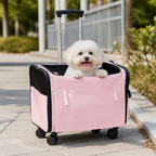 DogBedHouse Universal Wheels & Oxford Fabric Pet Stroller (33 lb Capacity)