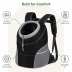DogBedHouse Ventilated Mesh & Harness-Like Zipper Pet Backpack