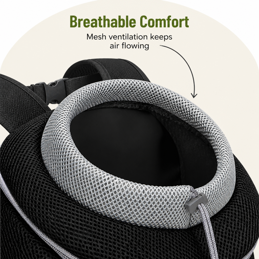 DogBedHouse Ventilated Mesh & Harness-Like Zipper Pet Backpack