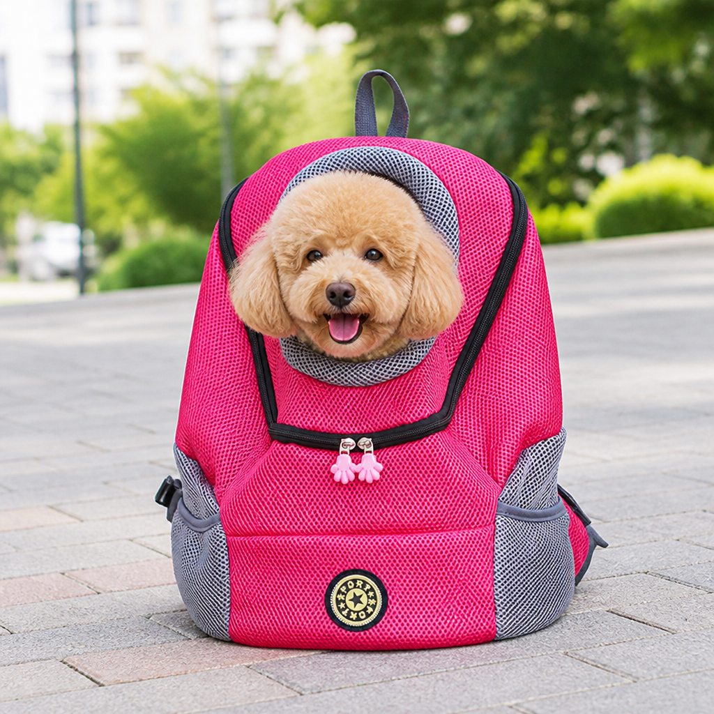 DogBedHouse Ventilated Mesh & Harness-Like Zipper Pet Backpack