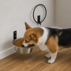DogBedHouse Wall-Mounted Elevated Stainless Steel Pet Bowl