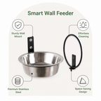 DogBedHouse Wall-Mounted Elevated Stainless Steel Pet Bowl