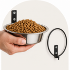 DogBedHouse Wall-Mounted Elevated Stainless Steel Pet Bowl