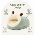 DogBedHouse Warm Breathable Enclosed Small Pet Bed (Foldable)