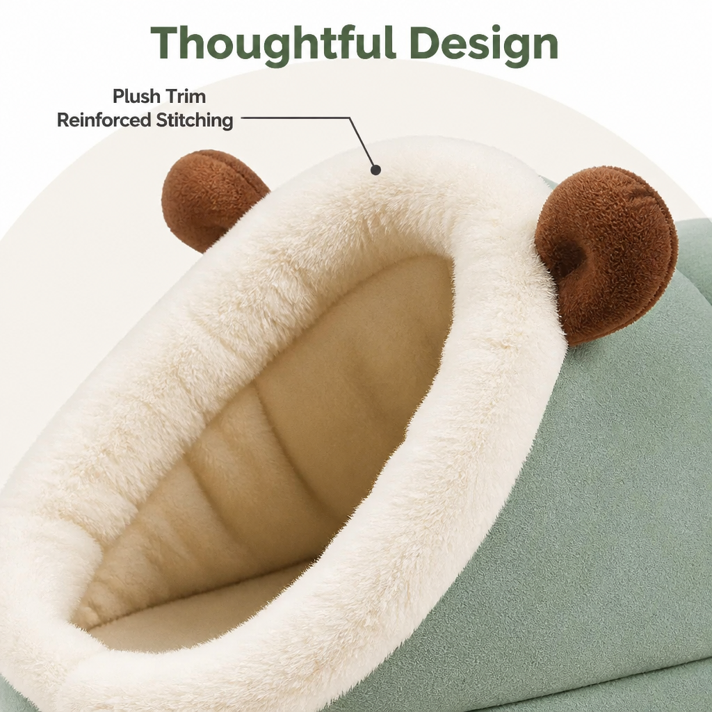 DogBedHouse Warm Breathable Enclosed Small Pet Bed (Foldable)