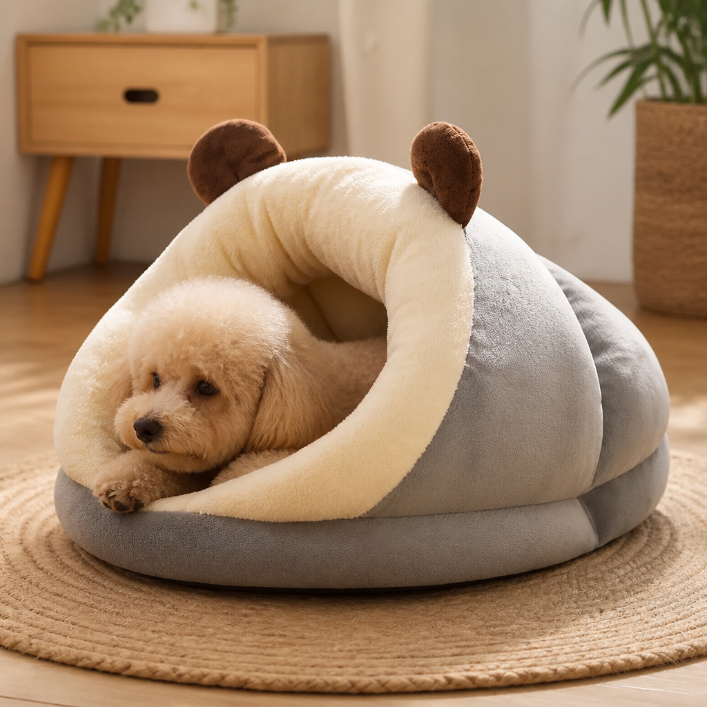 DogBedHouse Warm Breathable Enclosed Small Pet Bed (Foldable)