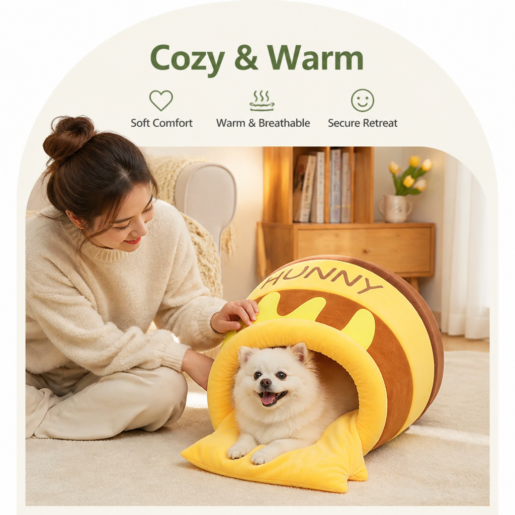 DogBedHouse Warm & Breathable Semi-Enclosed Pet Nest