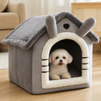 DogBedHouse Warm Flannelette & Arctic Velvet Dog House (Removable Cushion)