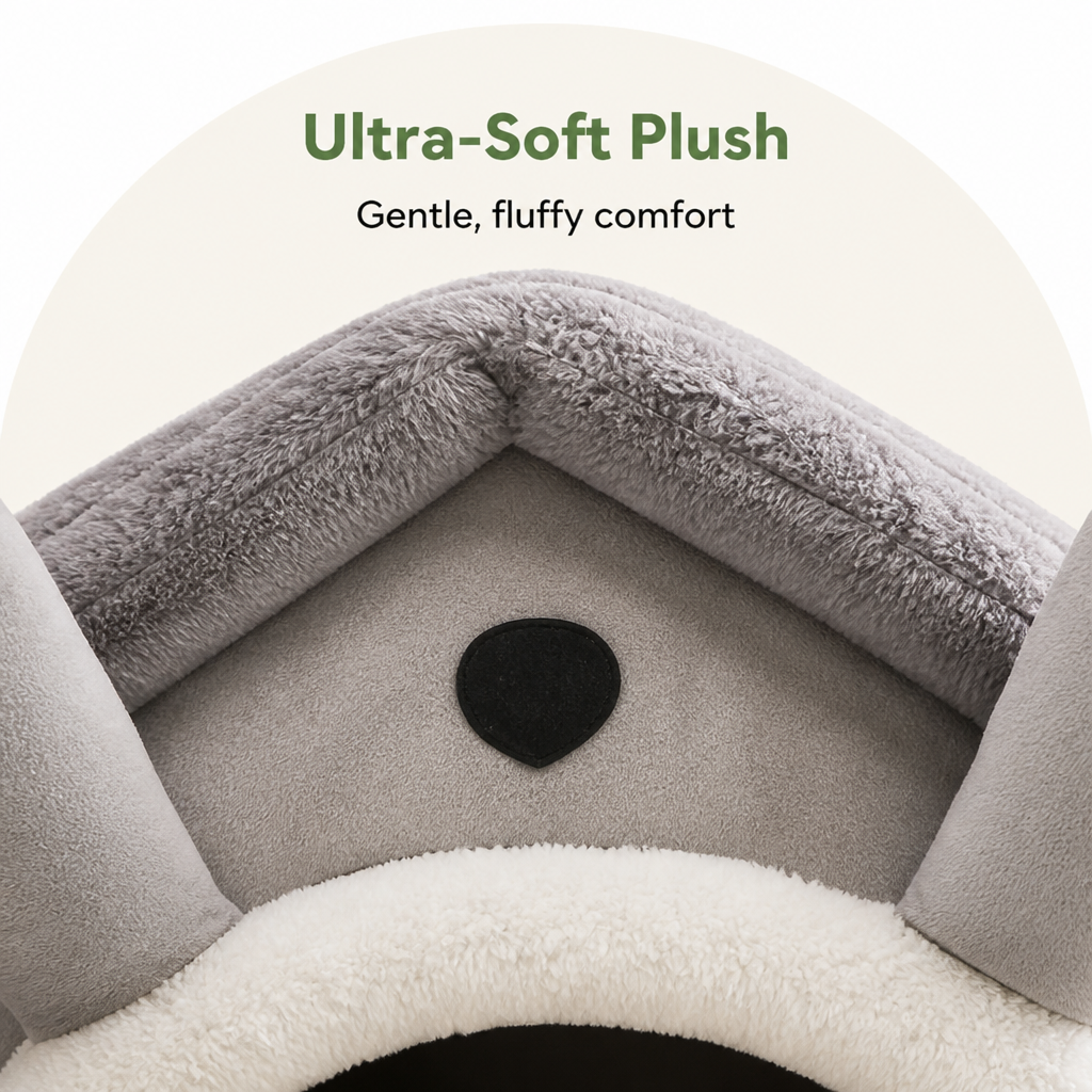 DogBedHouse Warm Flannelette & Arctic Velvet Dog House (Removable Cushion)