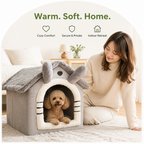 DogBedHouse Warm Flannelette & Arctic Velvet Dog House (Removable Cushion)