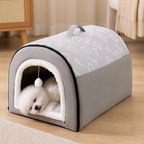 DogBedHouse Warm Hooded & Waterproof Non-Slip Dog Bed (Removable Cover)