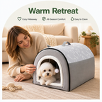 DogBedHouse Warm Hooded & Waterproof Non-Slip Dog Bed (Removable Cover)