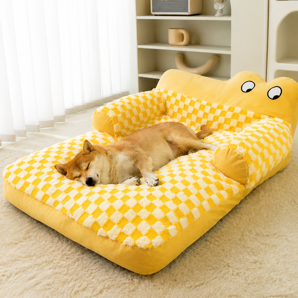 DogBedHouse Warm Plush Bolster Dog Bed