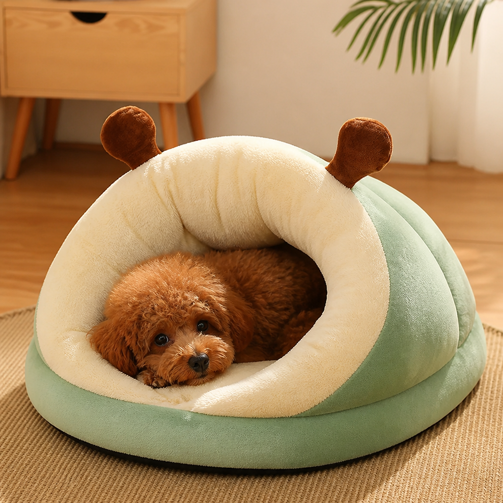 DogBedHouse Warm Plush & Easy-Care Bolster Bed