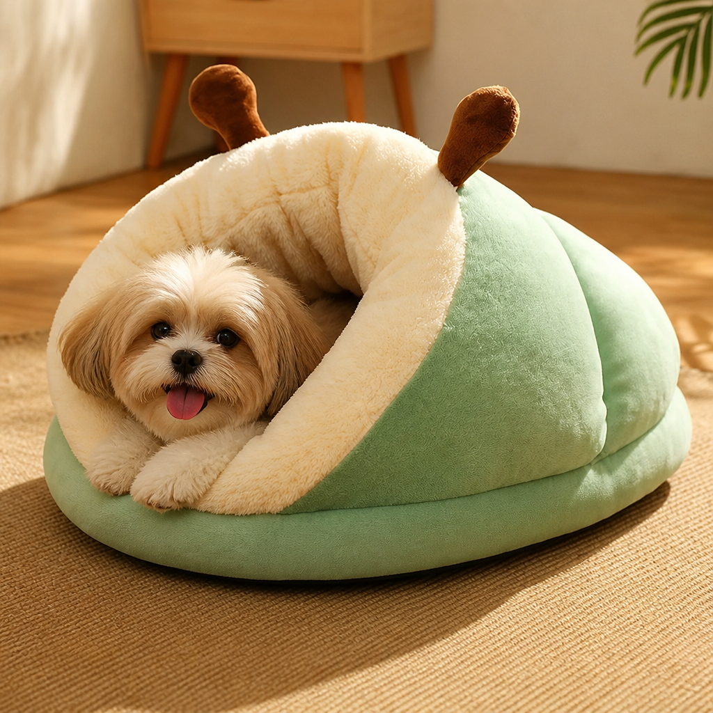 DogBedHouse Warm Plush & Easy-Care Bolster Bed