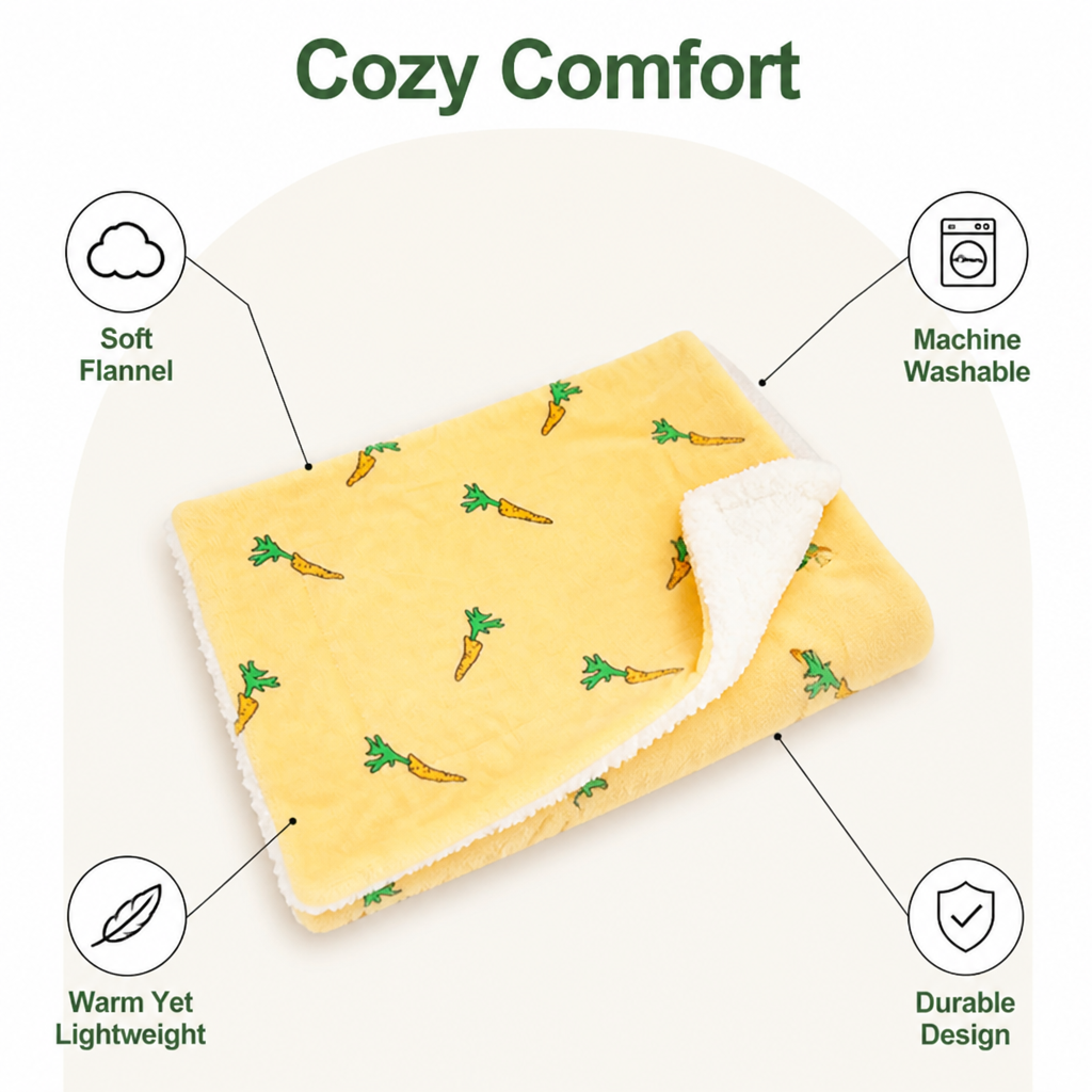 DogBedHouse Warm & Soft Flannel Pet Blanket (Machine Washable)
