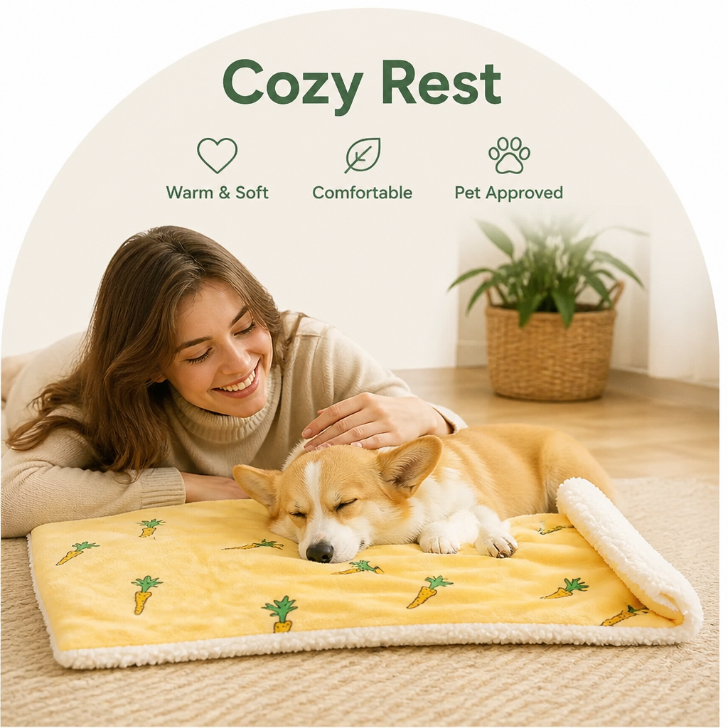 DogBedHouse Warm & Soft Flannel Pet Blanket (Machine Washable)