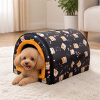 DogBedHouse Warm & Washable Plush Cave Dog Bed