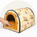 DogBedHouse Warm & Washable Plush Cave Dog Bed