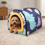 DogBedHouse Warm & Washable Plush Cave Dog Bed