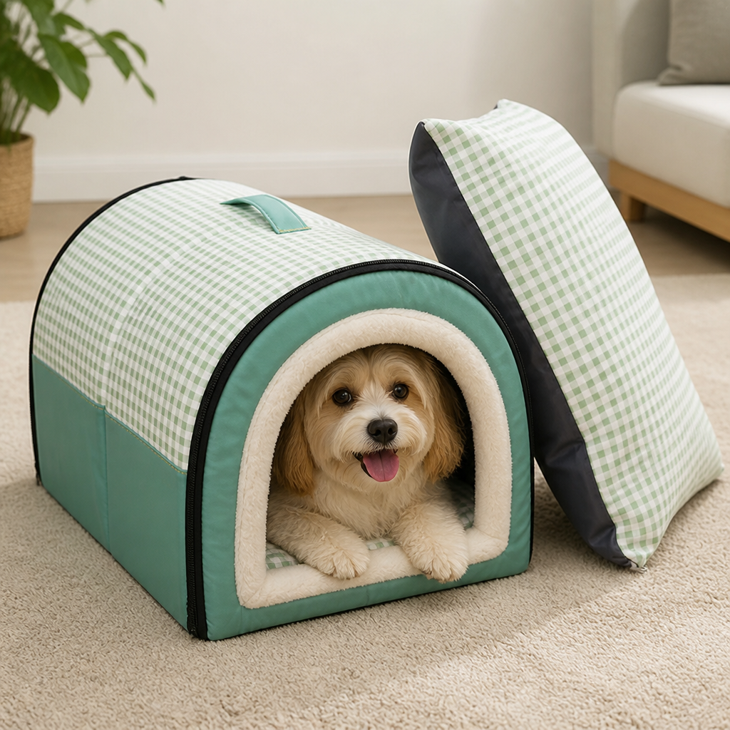 DogBedHouse Warm & Windproof Foldable Dog Bed
