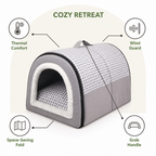 DogBedHouse Warm & Windproof Foldable Dog Bed