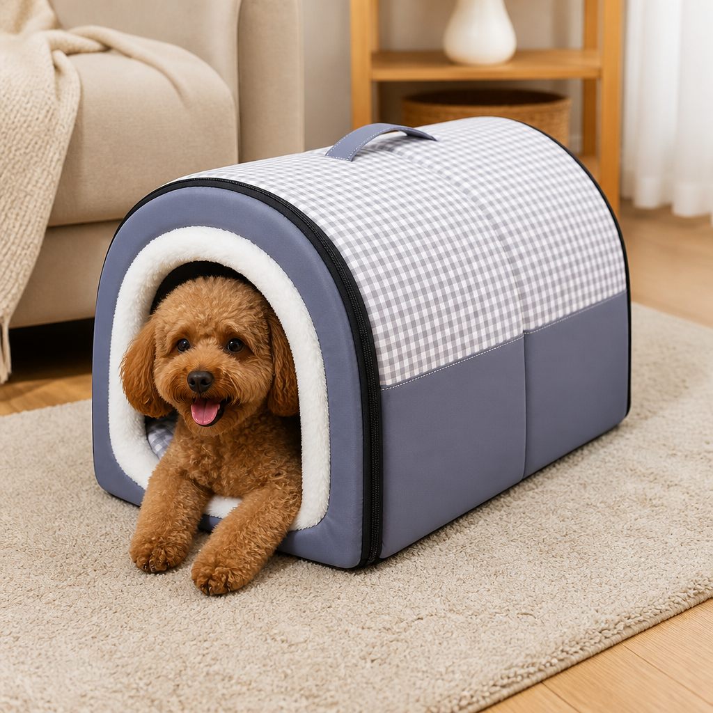 DogBedHouse Warm & Windproof Foldable Dog Bed