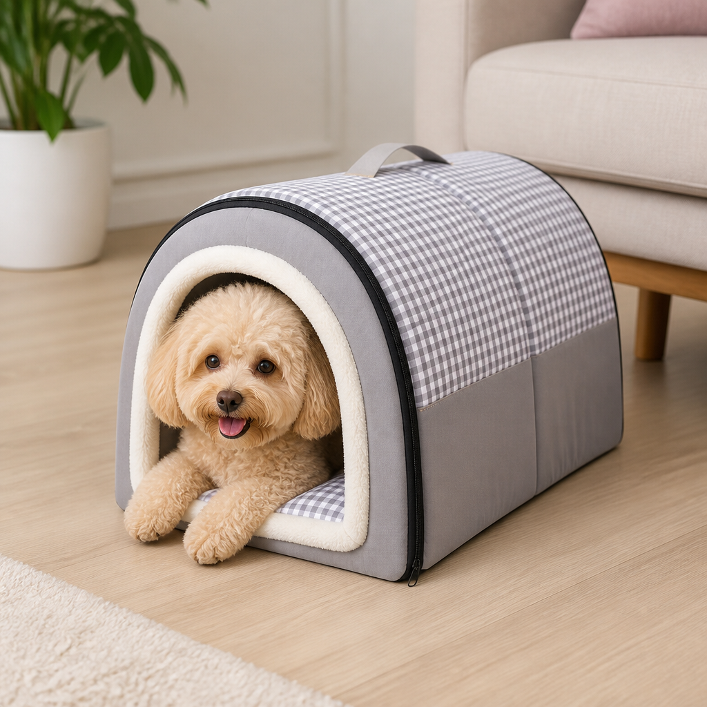 DogBedHouse Warm & Windproof Foldable Dog Bed