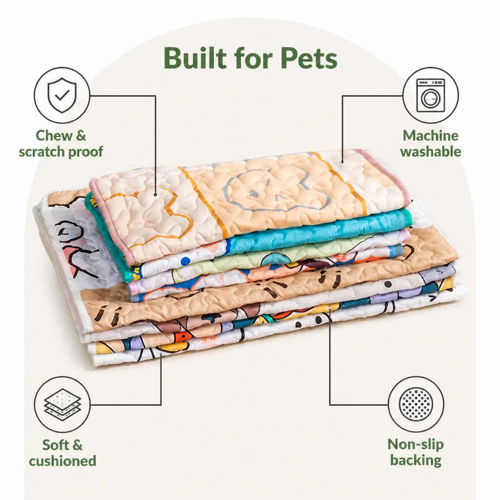 DogBedHouse Washable Bite-Resistant Anti-Slip Pet Mat