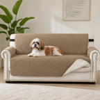 DogBedHouse Water-Repellent Quilted Sofa Cover (Anti-Slip Straps)