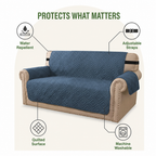 DogBedHouse Water-Repellent Quilted Sofa Cover (Anti-Slip Straps)