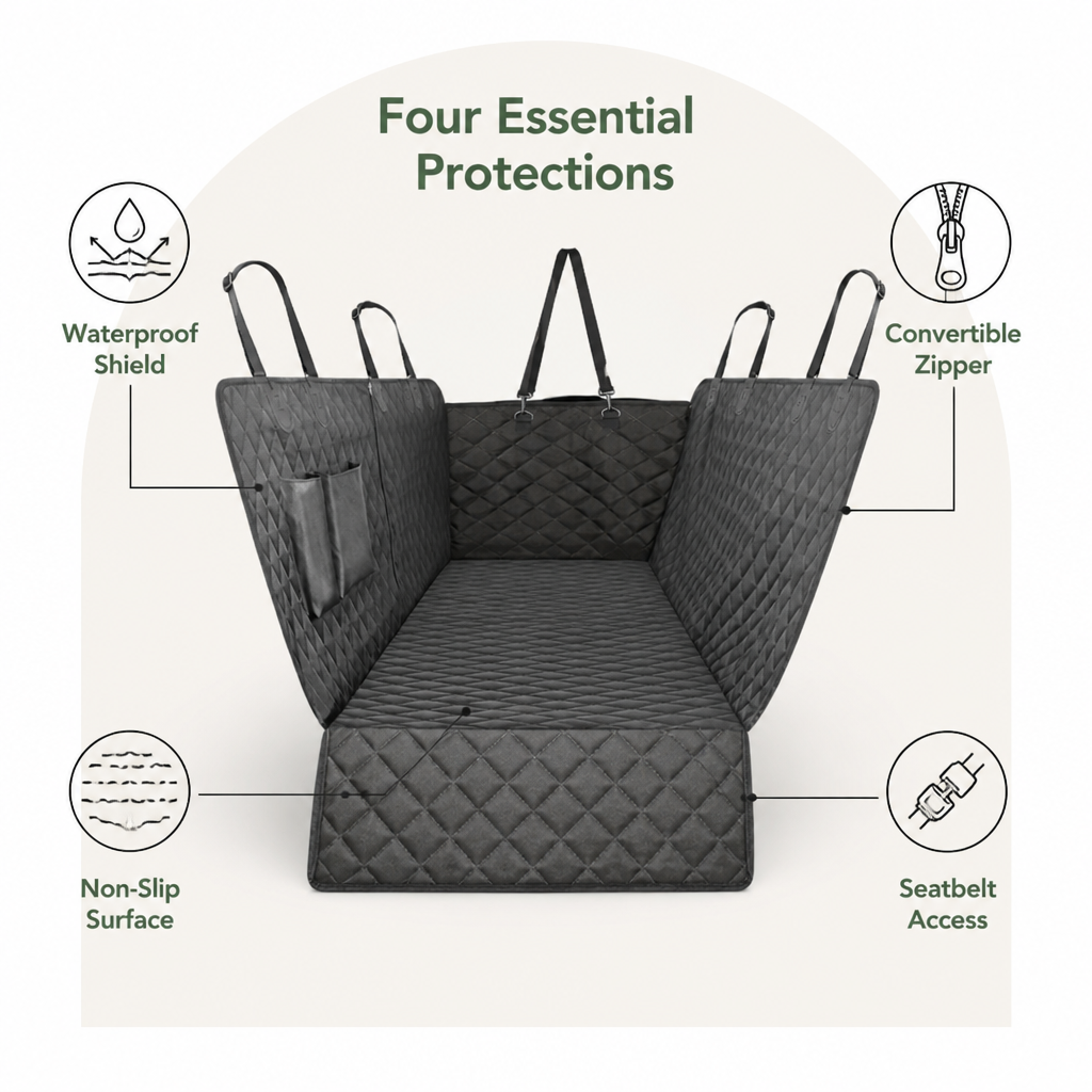 DogBedHouse Waterproof 600D Oxford & Non-Slip Car Seat Cover (Convertible Hammock)
