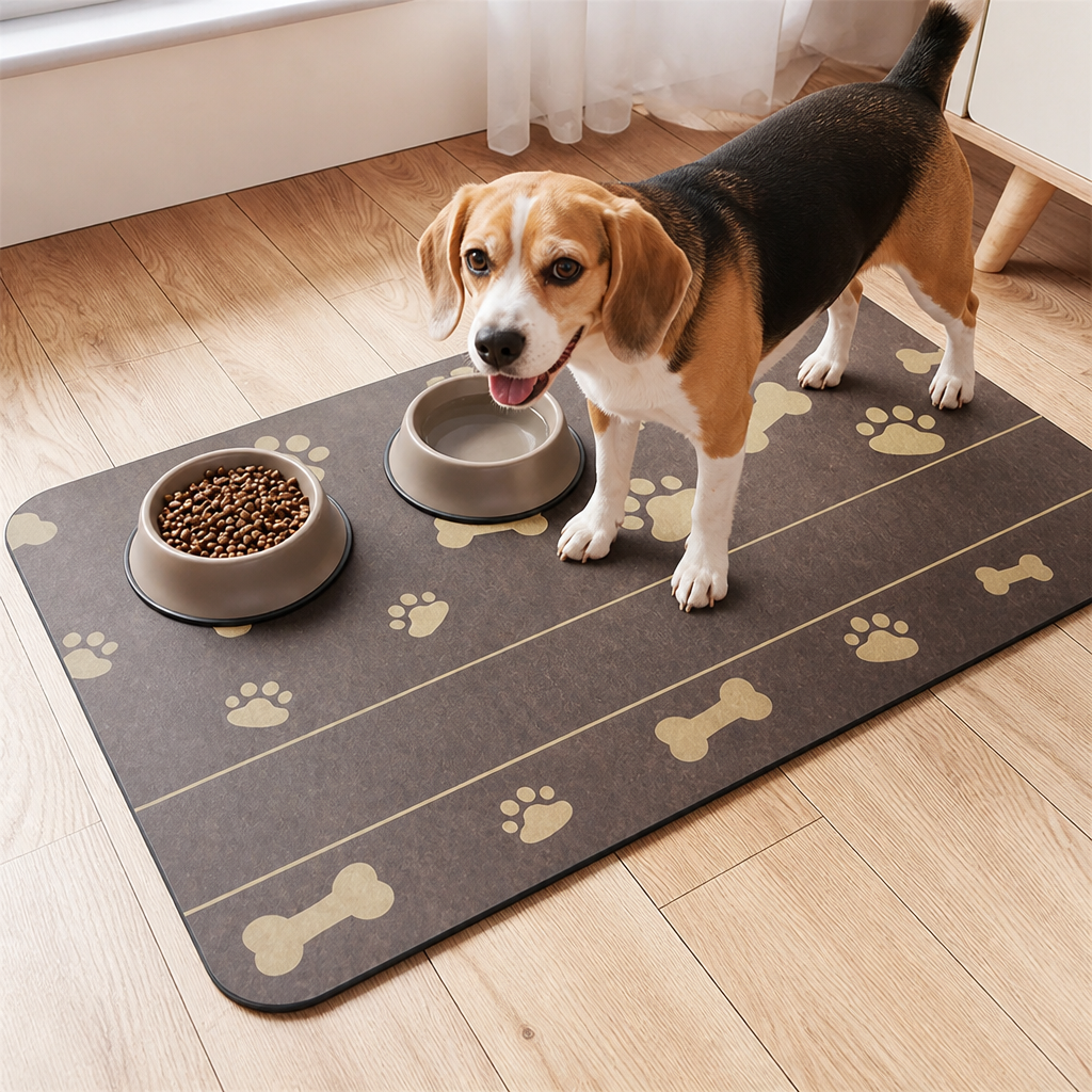 DogBedHouse Waterproof & Absorbent Non-Slip Pet Feeding Mat