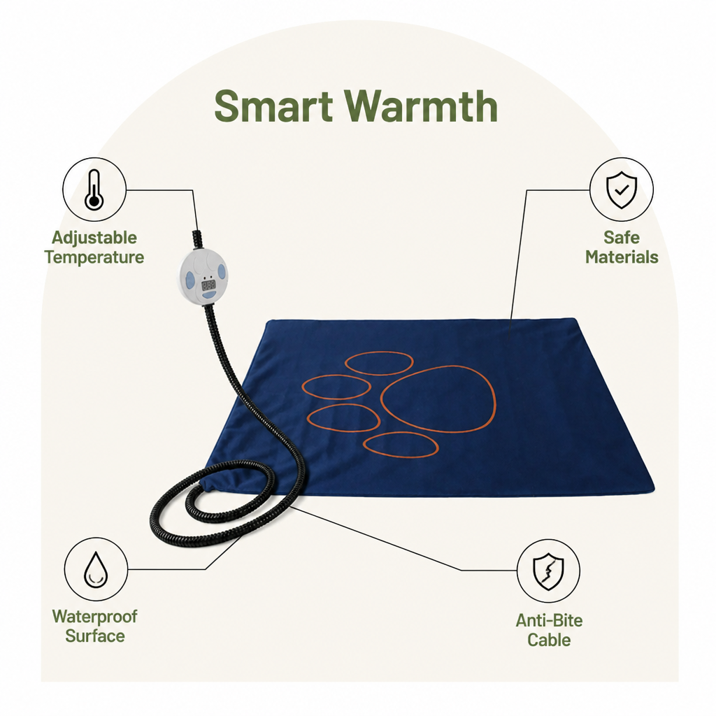 DogBedHouse Waterproof Adjustable-Temp Pet Heating Pad