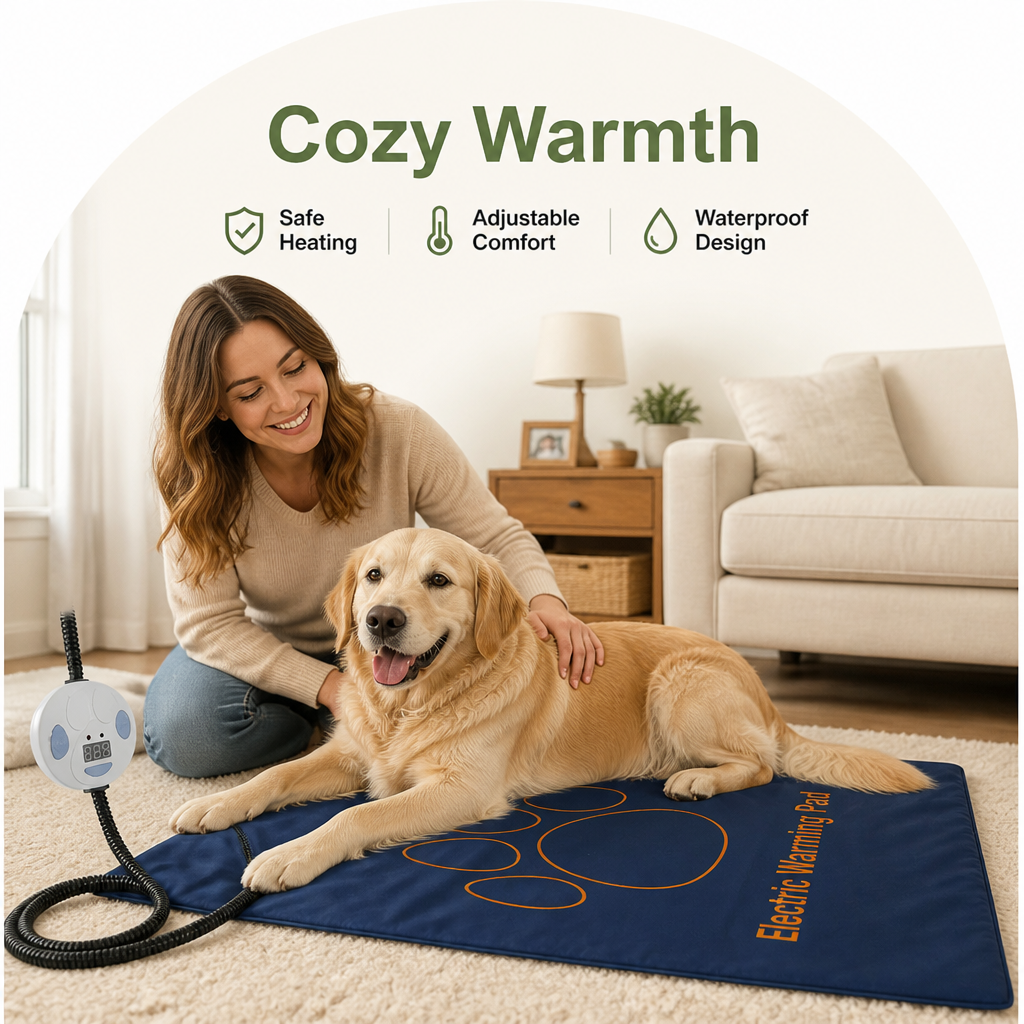 DogBedHouse Waterproof Adjustable-Temp Pet Heating Pad