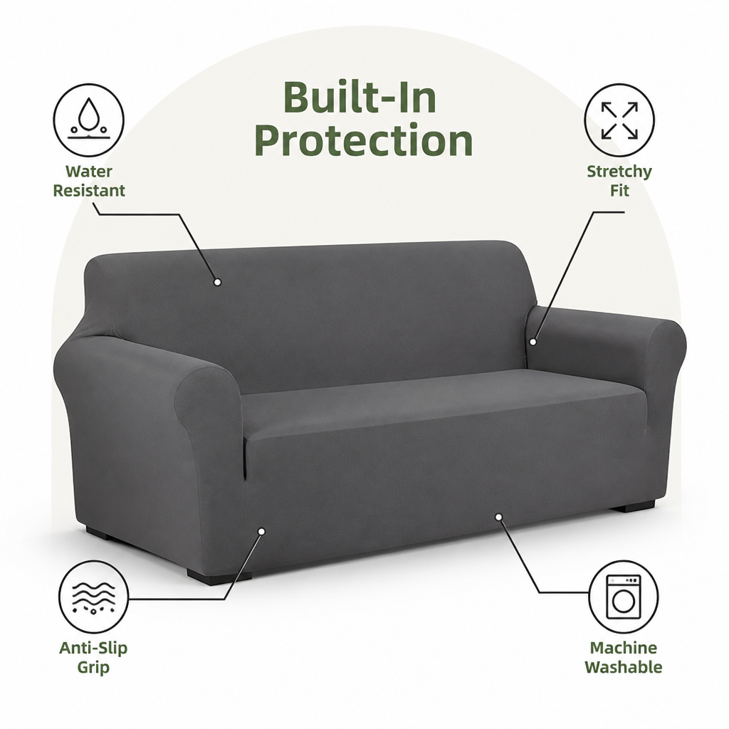DogBedHouse Waterproof & Anti-Slip Stretch Sofa Slipcover (Universal Fit)