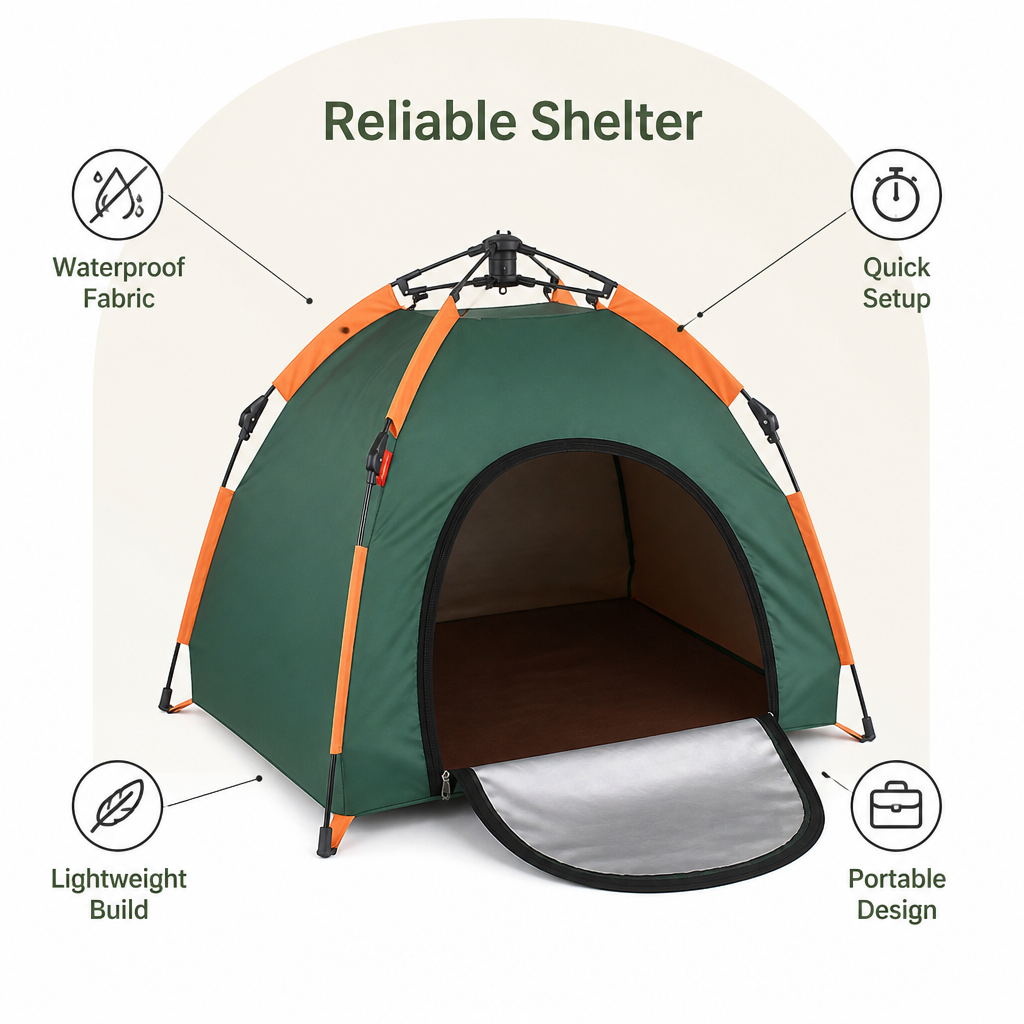 DogBedHouse Waterproof Automatic Pop-Up Pet Tent