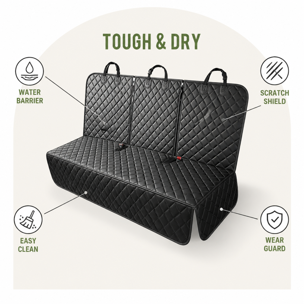 DogBedHouse Waterproof & Dirt-Proof Rear Seat Protector (Universal Fit)