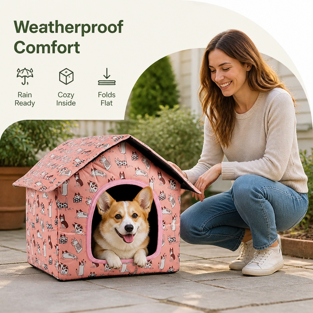 DogBedHouse Waterproof & Foldable Outdoor Pet House