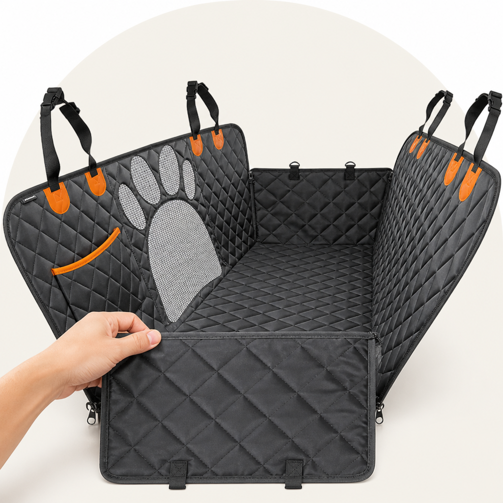 DogBedHouse Waterproof Hammock-Style Mesh Car Seat Cover (Side Zipper)