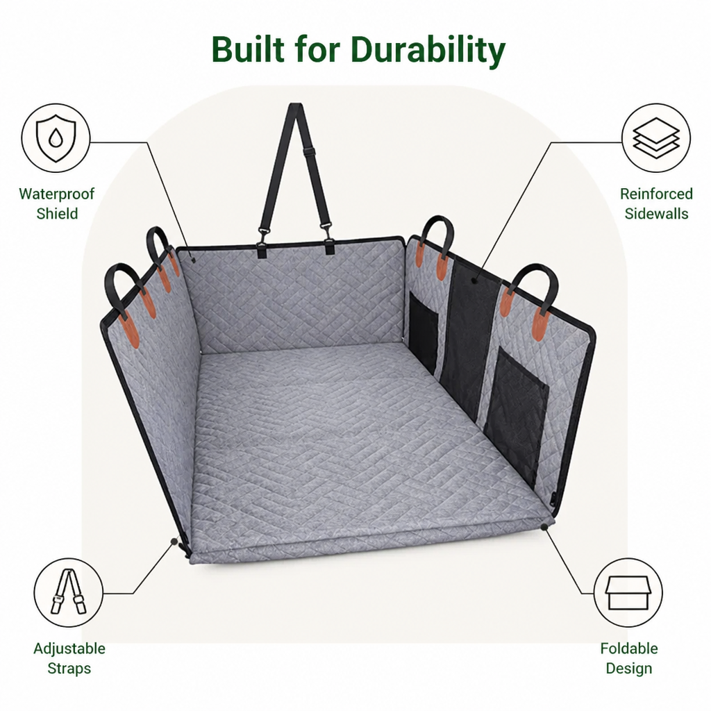 DogBedHouse Waterproof Hard-Bottom Back Seat Extender