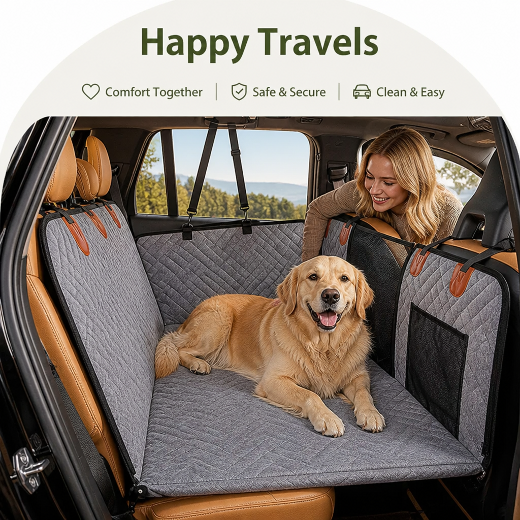 DogBedHouse Waterproof Hard-Bottom Back Seat Extender