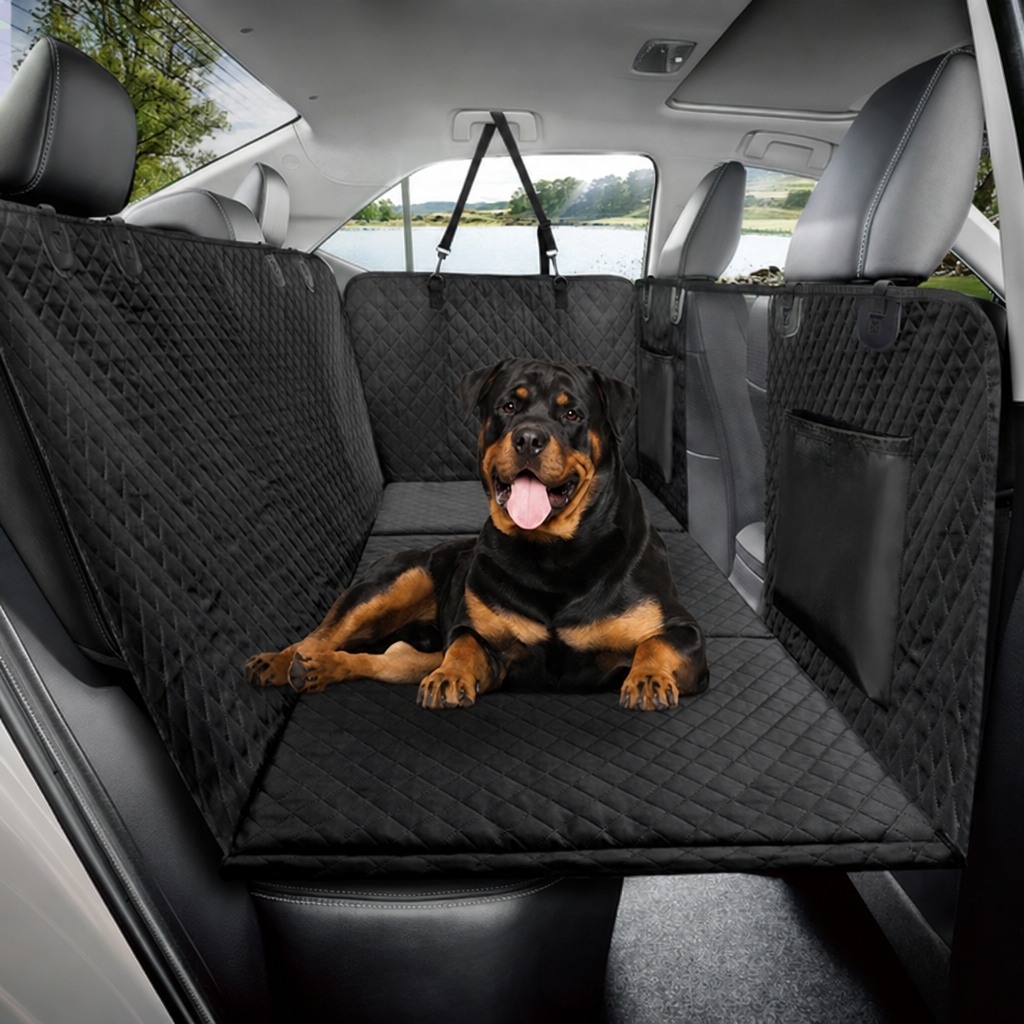 DogBedHouse Waterproof Hard-Bottom Car Seat Extender (Removable & Washable)