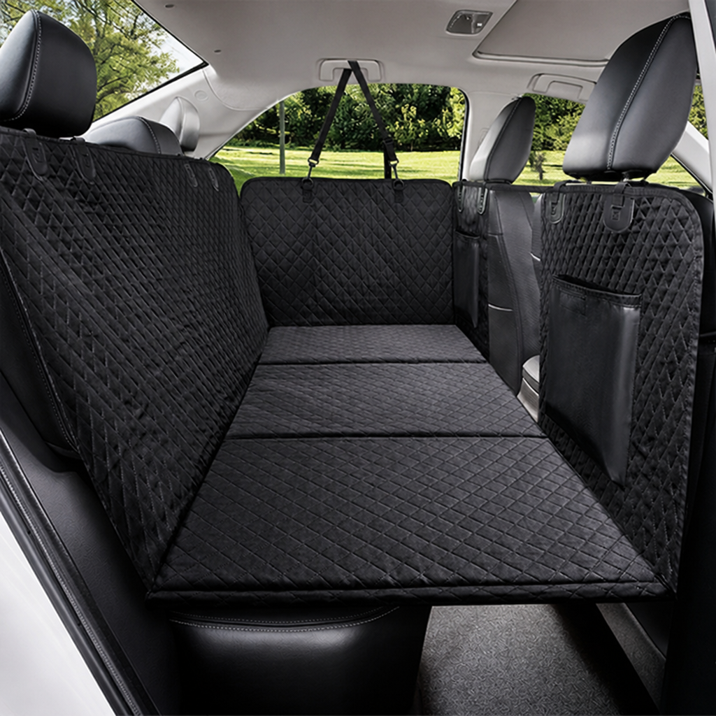 DogBedHouse Waterproof Hard-Bottom Car Seat Extender (Removable & Washable)