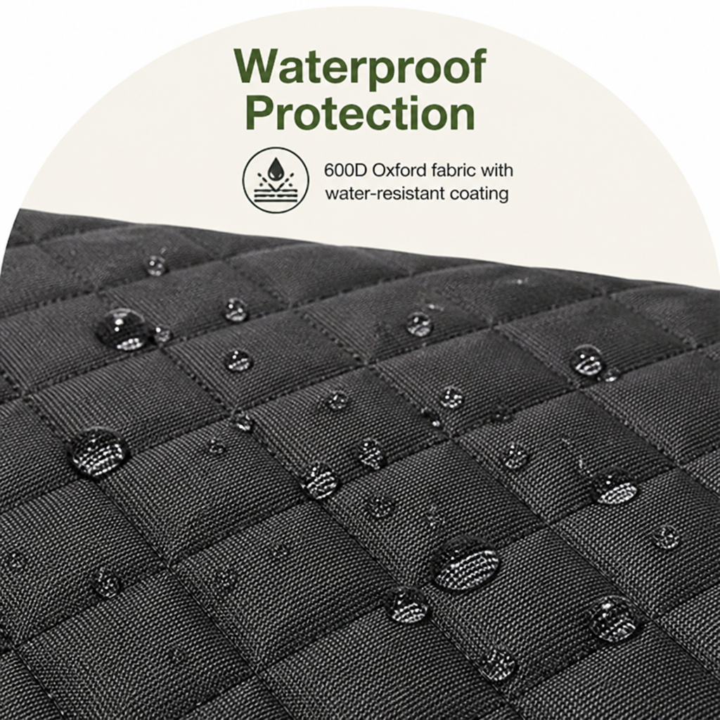 DogBedHouse Waterproof Hard-Bottom Car Seat Extender (Removable & Washable)