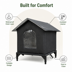 DogBedHouse Waterproof & Insulated Foldable Pet Cave Bed (Washable)