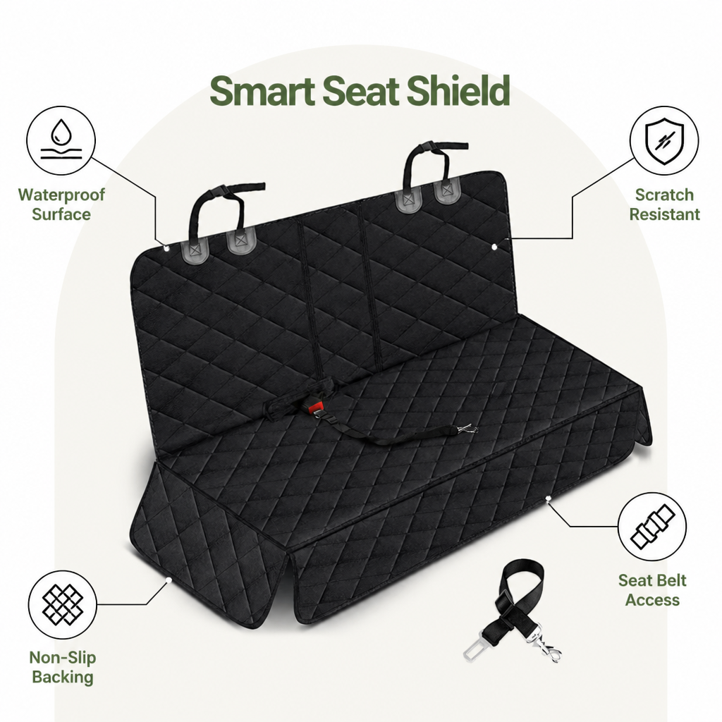 DogBedHouse Waterproof & Non-Slip Back Seat Dog Cover (Convertible)
