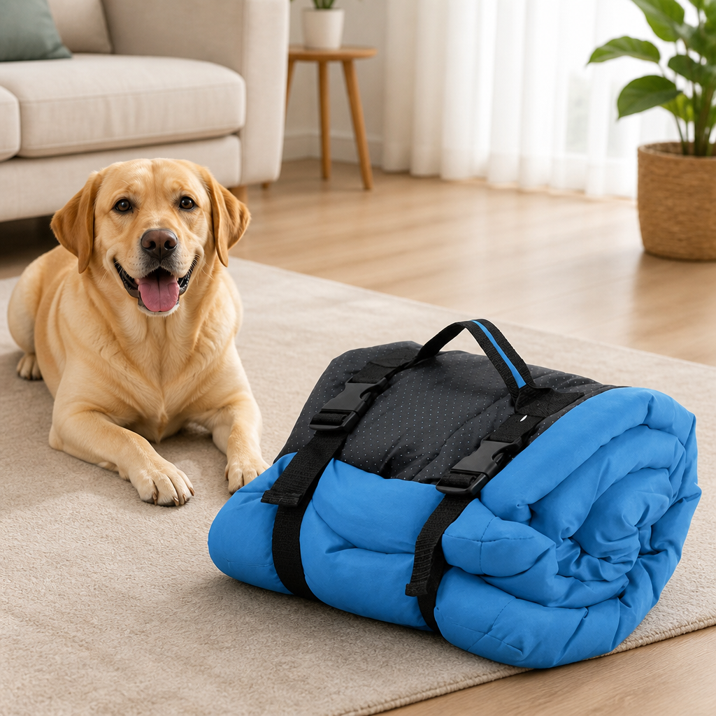 DogBedHouse Waterproof & Non-Slip Foldable Dog Bed (Roll-Up)
