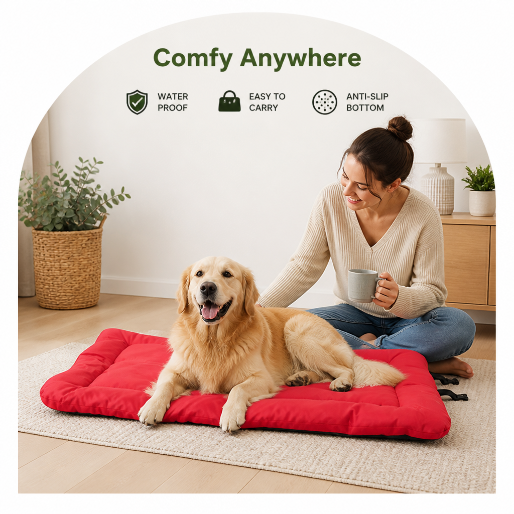 DogBedHouse Waterproof & Non-Slip Foldable Dog Bed (Roll-Up)